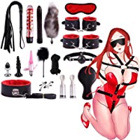 aheadad Nuevo Juego de Felpa Sexy Toy Suit Wand Massager Special Bundled Binding Set PU Leather SM Kit para Pareja…